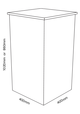 400mm Portable plinth dimensions